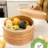 GSC Stackable Bamboo Harvest Storage Basket With Lid -Plant Supports Shop 8611038 18