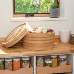 GSC Stackable Bamboo Harvest Storage Basket With Lid 10 GSC Stackable Bamboo Harvest Storage Basket With Lid -Plant Supports Shop 8611038 7864 tif