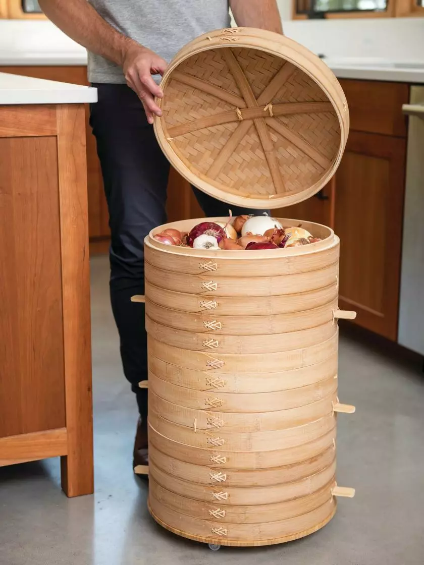 GSC Stackable Bamboo Harvest Storage Basket With Lid 6 GSC Stackable Bamboo Harvest Storage Basket With Lid - Image 4