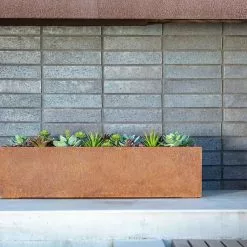 GSC Veradek Metallic Series Corten Steel Window Box Planter, 36"