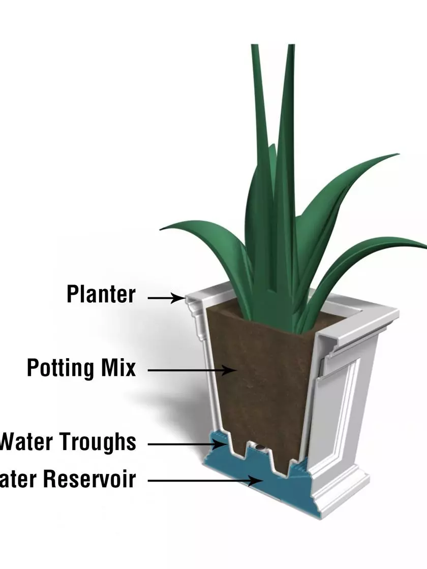 GSC Fairfield Self-Watering Square Planter, 16” X 16” 12 GSC Fairfield Self-Watering Square Planter, 16” X 16” - Image 10