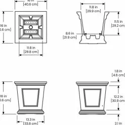 GSC Fairfield Self-Watering Square Planter, 16” X 16” 23 GSC Fairfield Self-Watering Square Planter, 16” X 16” -Plant Supports Shop 8611695 19V tif