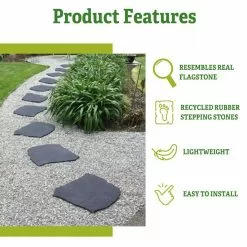 GSC Recycled Rubber Flagstone Stepping Stone -Plant Supports Shop 8612235 5