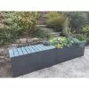 GSC Nice Aluminum Trough Planters With Bench Top, 20"x46"x40" High