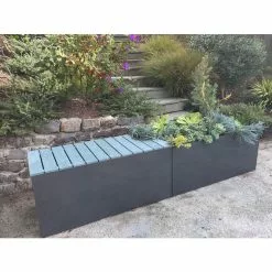 GSC Nice Aluminum Trough Planters With Bench Top, 20"x46"x40" High