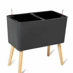 GSC Ava Self-Watering Rectangular Planter 18 GSC Ava Self-Watering Rectangular Planter -Plant Supports Shop 8612691 217 ava self watering rectangular planter gray