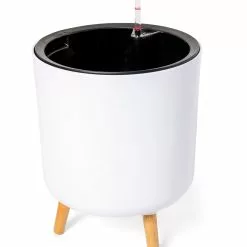 GSC Ava Self-Watering Round Planter -Plant Supports Shop 8612692 299 ava self watering round planter white