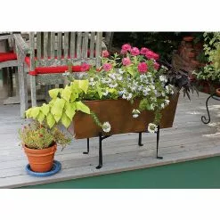 GSC Achla Designs Copper Flower Box With Folding Stand 10 GSC Achla Designs Copper Flower Box With Folding Stand -Plant Supports Shop 8612914 04v