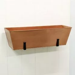 GSC Achla Designs Plain Copper Plated Flower Box, Large -Plant Supports Shop 8612915 04v