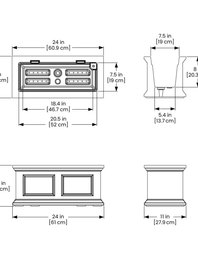 GSC Fairfield Self-Watering Window Box, 2’ 11 GSC Fairfield Self-Watering Window Box, 2’ - Image 9