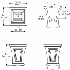 GSC Cambridge Tall Planter, 18" Height 12 GSC Cambridge Tall Planter, 18" Height -Plant Supports Shop 8613523 05V