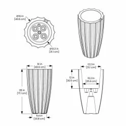 GSC Sedona Tall Planter, 28" Height 12 GSC Sedona Tall Planter, 28" Height -Plant Supports Shop 8613525 10V 3 4