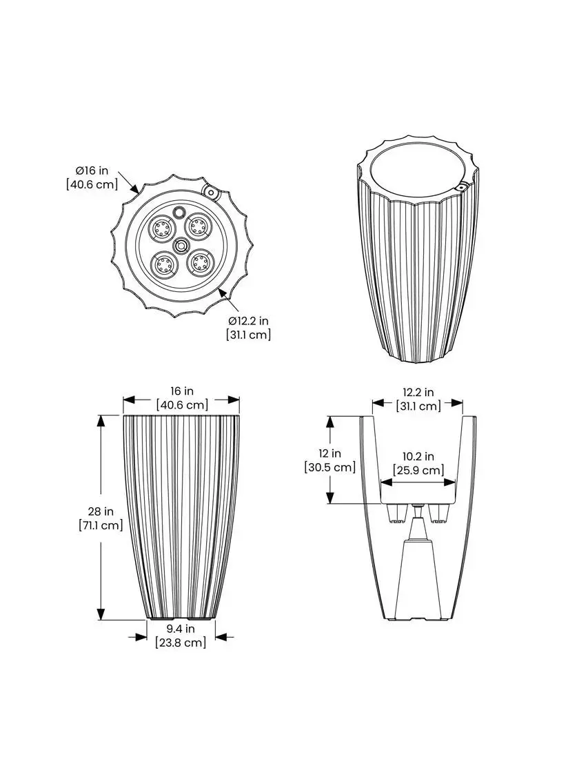 GSC Sedona Tall Planter, 28" Height 6 GSC Sedona Tall Planter, 28" Height - Image 4