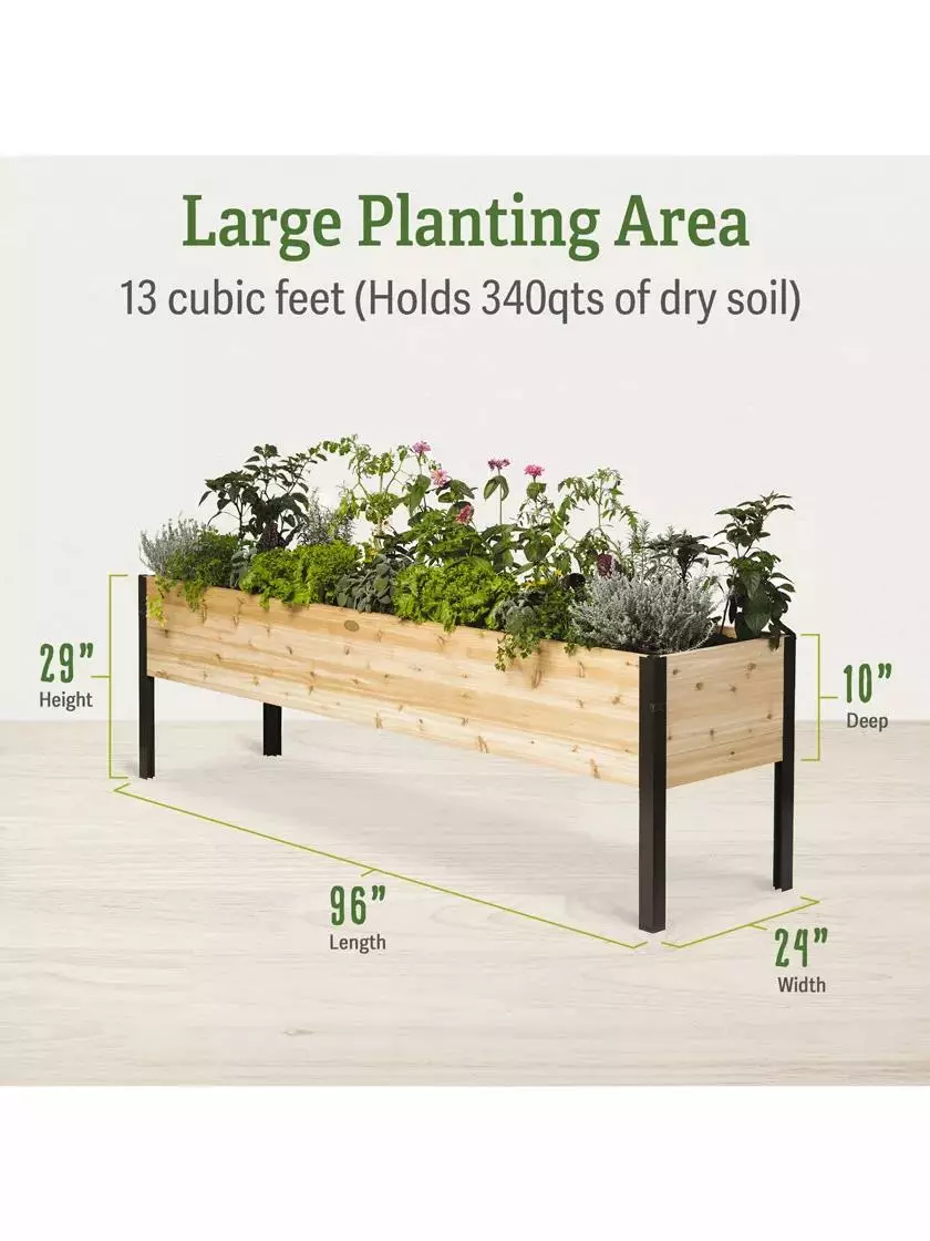 GSC Self-Watering Elevated Planter Box, 2' X 8' 4 GSC Self-Watering Elevated Planter Box, 2' X 8' - Image 2