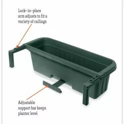 GSC Adjustable Self-Watering Railing Planter, 24" 13 GSC Adjustable Self-Watering Railing Planter, 24" -Plant Supports Shop hiw 8592173 jpg